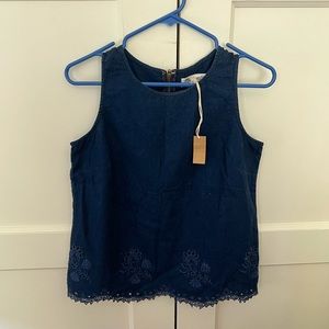 Madewell NWT tank with embroidered hem size small
